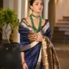 Blue Khadi Silk Pre Stitched Saree   33004 (1)