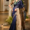Blue Khadi Silk Pre Stitched Saree   33004