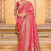 Gajari Banarasi Silk Work Pre Stitched Saree 1546