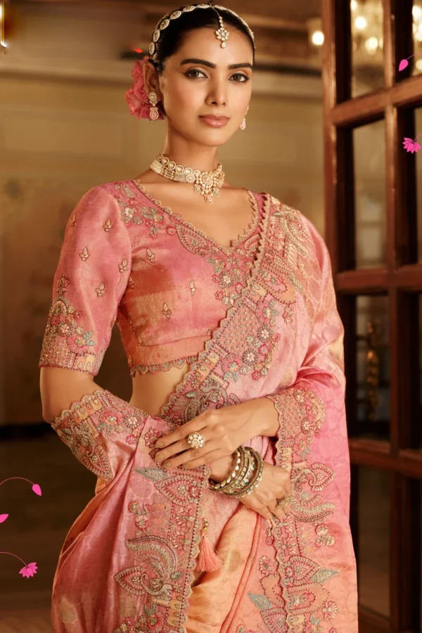 Gajari Pure Jacquard Silk Pre Stitched Saree   7803 (1)