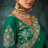 Green Pure Silk Heavy Work Pre Stitched Saree 5547 (1)