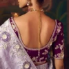 Lavendar Heavy Embroidered Silk Saree 469 (2)