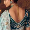 Light Blue Heavy Embroidered Silk Ready To Wear Saree 461 (1)