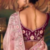 Light Pink Heavy Embroidered Silk Saree 465 (2)