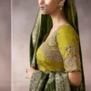 Mehendi Green Zari Work Crepe Pre Stitched Saree   7810 (2)