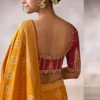 Mustard Zari Work Crepe Pre Stitched Saree   7801 (1)