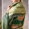 Olive Zari Work Crepe Pre Stitched Saree   7802 (2)