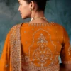 Orange Pure Silk Heavy Work Pre Stitched Saree 5542 (2)