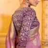 Pink Banarasi Silk Work Pre Stitched Saree 1542 (1)