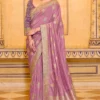 Pink Banarasi Silk Work Pre Stitched Saree 1542