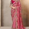 Pink Gajji Jacquard Silk Pre Stitched Saree   25809
