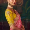 Pink Heavy Embroidered Silk Saree 471 (2)