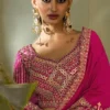 Rani Pink Silk Zari Work Ready To Wear Saree   8102 (1)