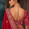 Red Pure Silk Heavy Work Pre Stitched Saree 5546 (2)