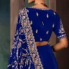 Royal Blue Pure Silk Heavy Work Pre Stitched Saree 5541 (2)