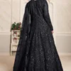 Black Net Embroidered Anarkali Gown 2101 1
