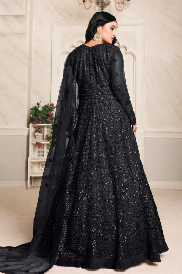Black Net Embroidered Anarkali Gown 2101 1