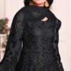 Black Net Embroidered Anarkali Gown 2101 2