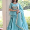 Blue Embroidered Lehenga Choli   5058