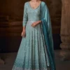 Blue Ombre Georgette Emboridered Gown 5785