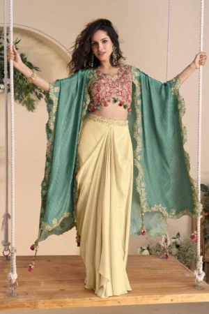 Cream Skirt With Embroidered Choli  10050