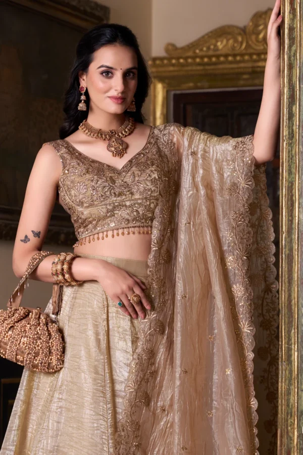 Gold Crush Embroidered Lehenga Choli 2