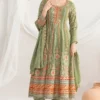Green Embroidered HO Silk Salwar Suit   2772