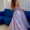 Lavendar Satin Silk Lehenga Choli (1)