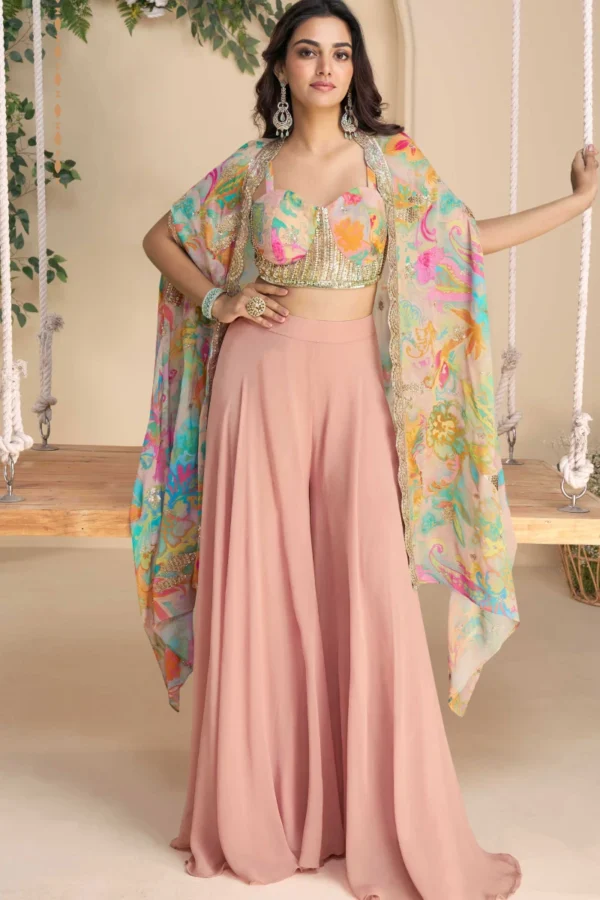 Multicolor Skirt With Embroidered Choli 10053