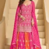 Pink Embroidered Georgette Lehenga Choli 5801