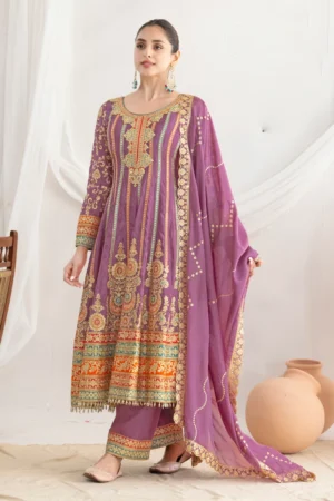 Pink Embroidered HO Silk Salwar Suit   2773