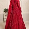 Red Net Embroidered Anarkali Gown 2104 1
