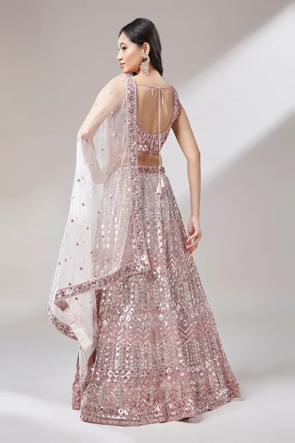 Rose Gold Sequins Net Lehenga Choli 5839 RoseGold 1