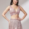 Rose Gold Sequins Net Lehenga Choli 5839 RoseGold 2