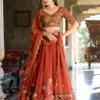 Rust Orange Rangoli Silk Lehenga Choli