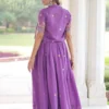 Violet Vichitra Silk Anarkali Gown With Jacket (2)