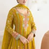 Yellow Embroidered HO Silk Salwar Suit   2771 (1)