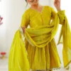 Yellow Mul Chanderi Sharara Suit (1)